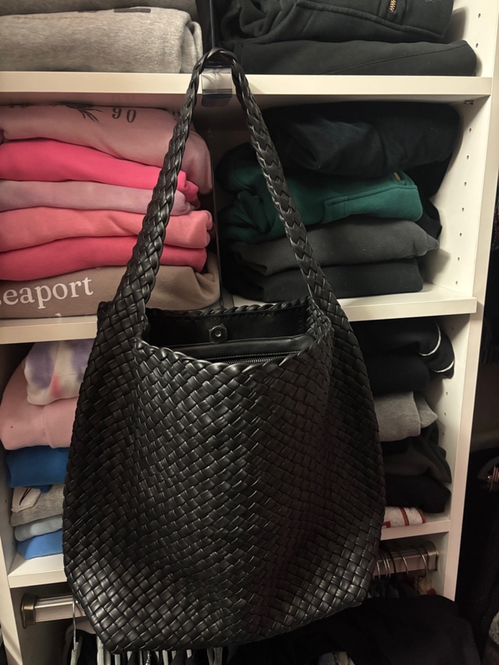 🖤NEW ‘FALOR’ GORGEOUS LEATHER WOVEN STYLE BLACK BAG~MADE IN ITALY